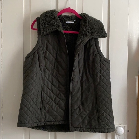 Denim and Co Olive green Zipper Vest - Picture 1 of 4